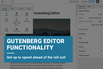 Gutenberg WordPress Editor Functionality - Your guide to creating posts and pages.